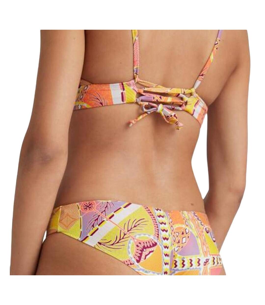 Haut de maillot de bain rose/jaune femme o'neill wave-2