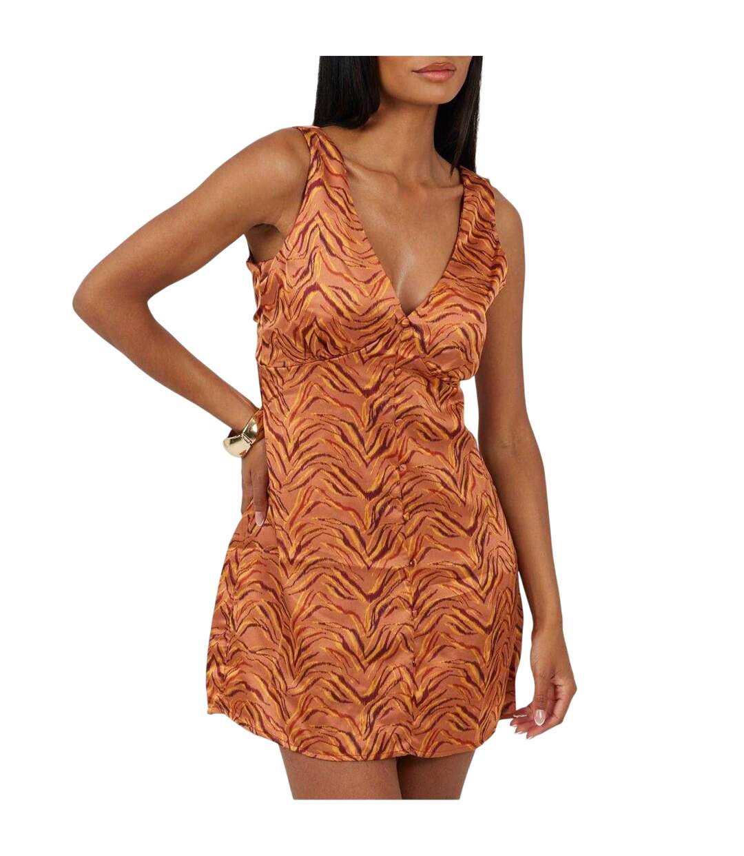 Robe Courte Motif/style Abstrait Femme Orange Brave Soul-2