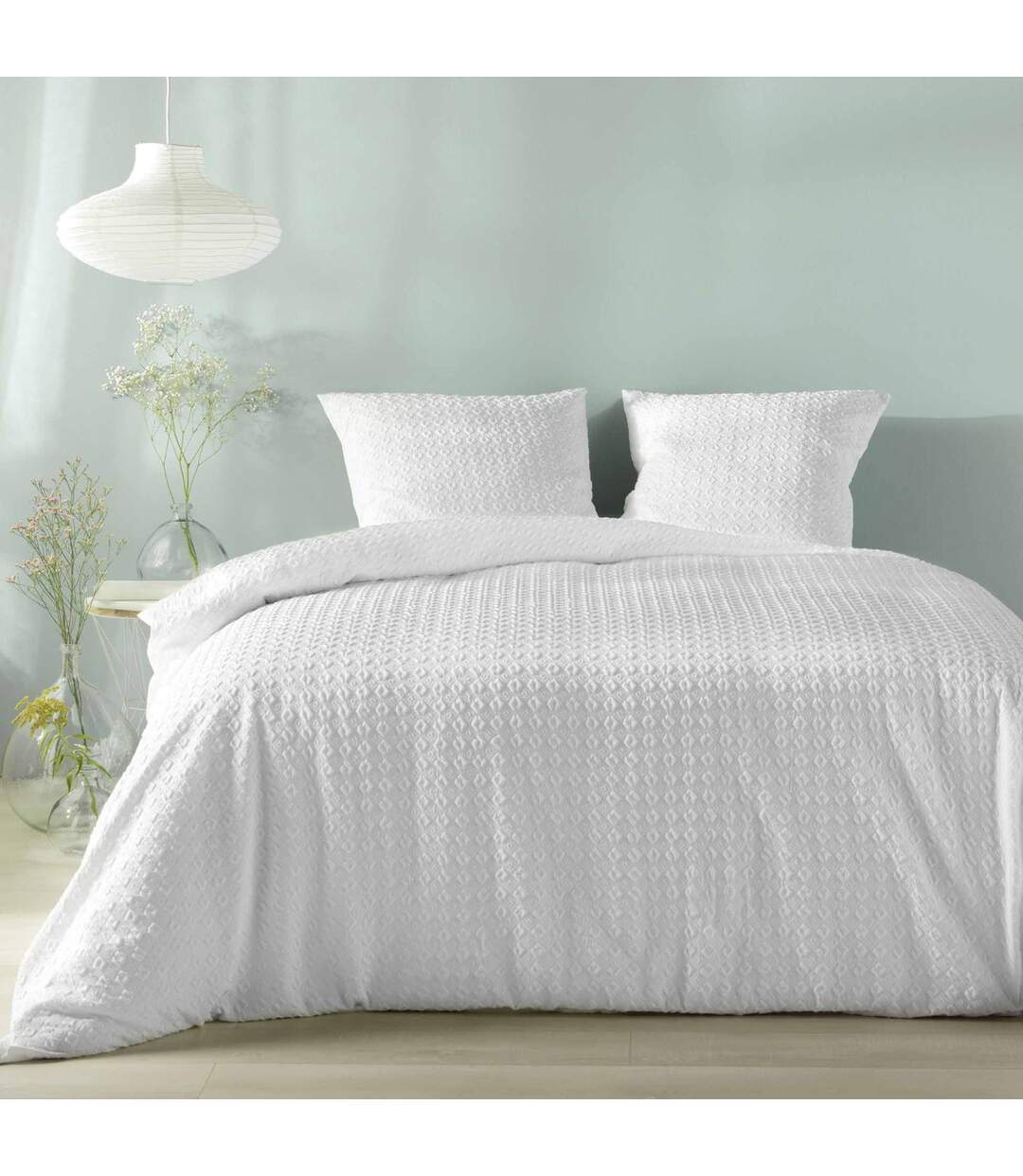 Parure de Lit 3 Pièces Litea 240x220cm Blanc-1
