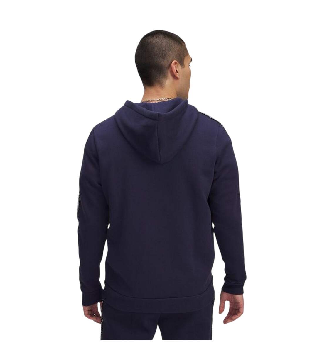 Veste À Capuche Bande Sur Manches Homme Bleu Nuit Blanc Under Armour-2