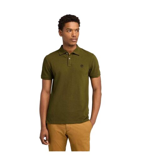 Mens Oyster River Logo Short-sleeved Polo Shirt Olive Timberland