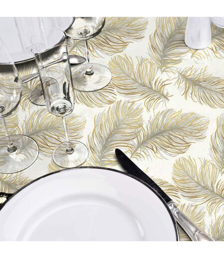 Nappe Toile Cirée Plumina 140x240cm Naturel