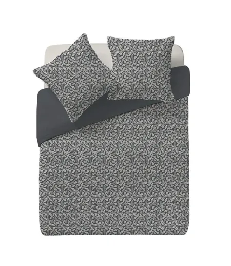 Parure de Lit 3 Pièces Motifs 240x220cm Gris