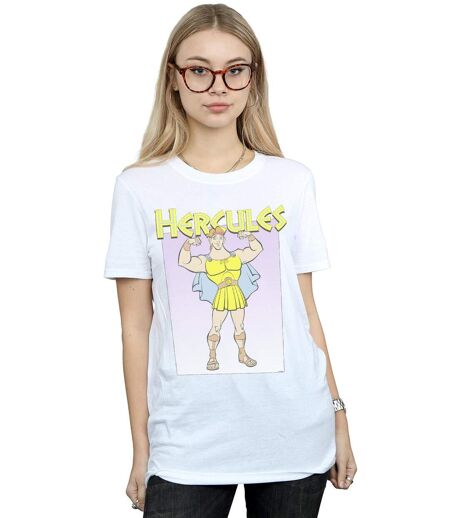 Disney Femme/Ladies - Hercules Muscles Cotton Boyfriend T-Shirt (Blanc) - UTBI17539