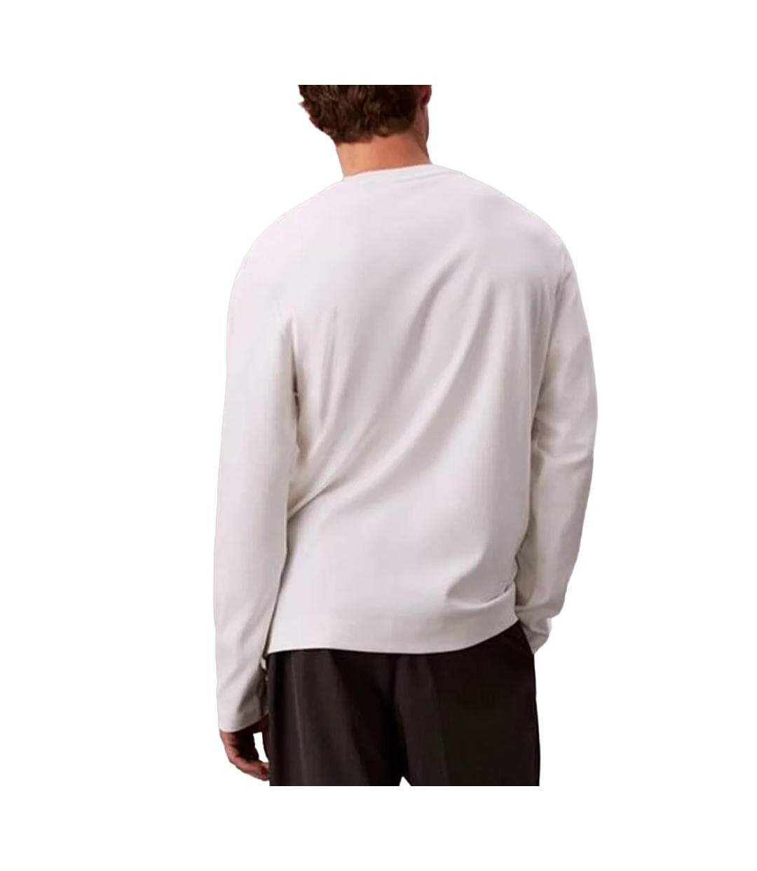 T-Shirt manches longues blanc homme calvin klein jeans lv04ld202g-2