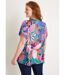 T-shirt ample long fleuri manches courtes-2