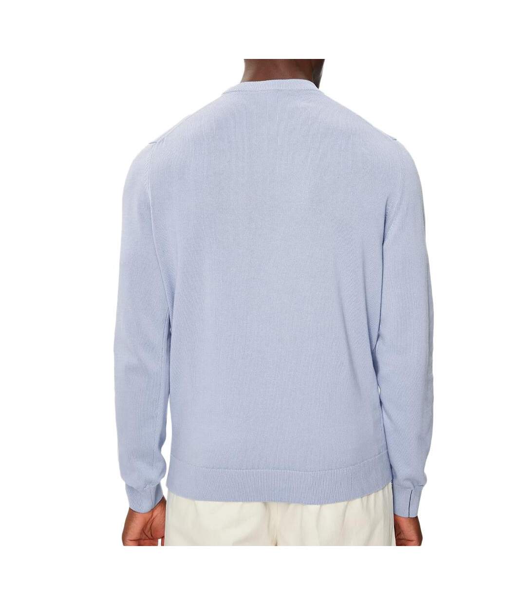 Pull Bleu Clair Homme Lacoste Organic Cotton Crew - XS-2