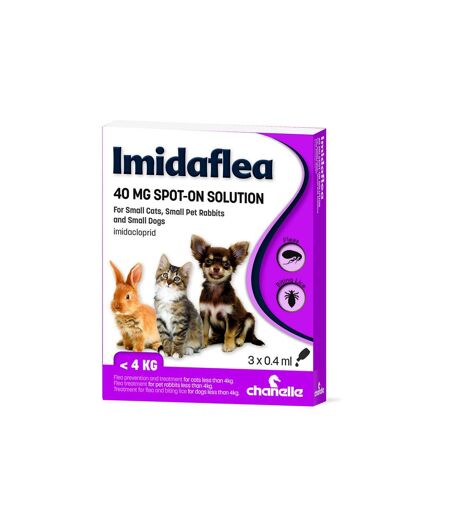 Pack of 3  Imidaflea cat flea treatment  one size purple/white Chanelle