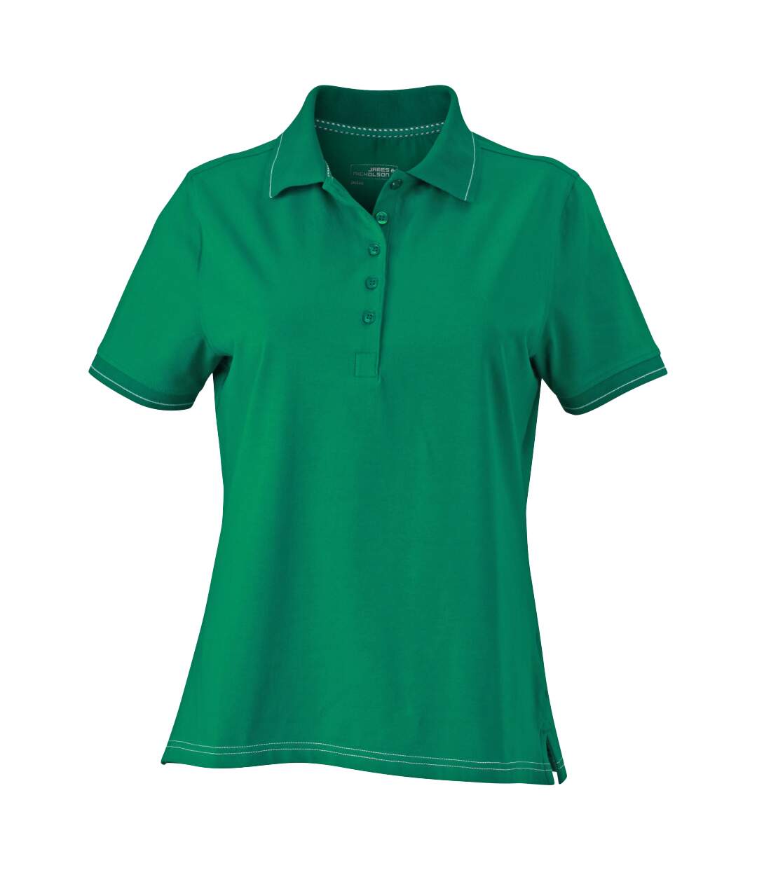 Polo Femme Vert Irlandais Blanc James And Nicholson-1