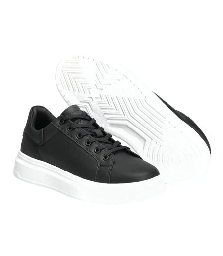 Mens Leather Trainers Black Mascot