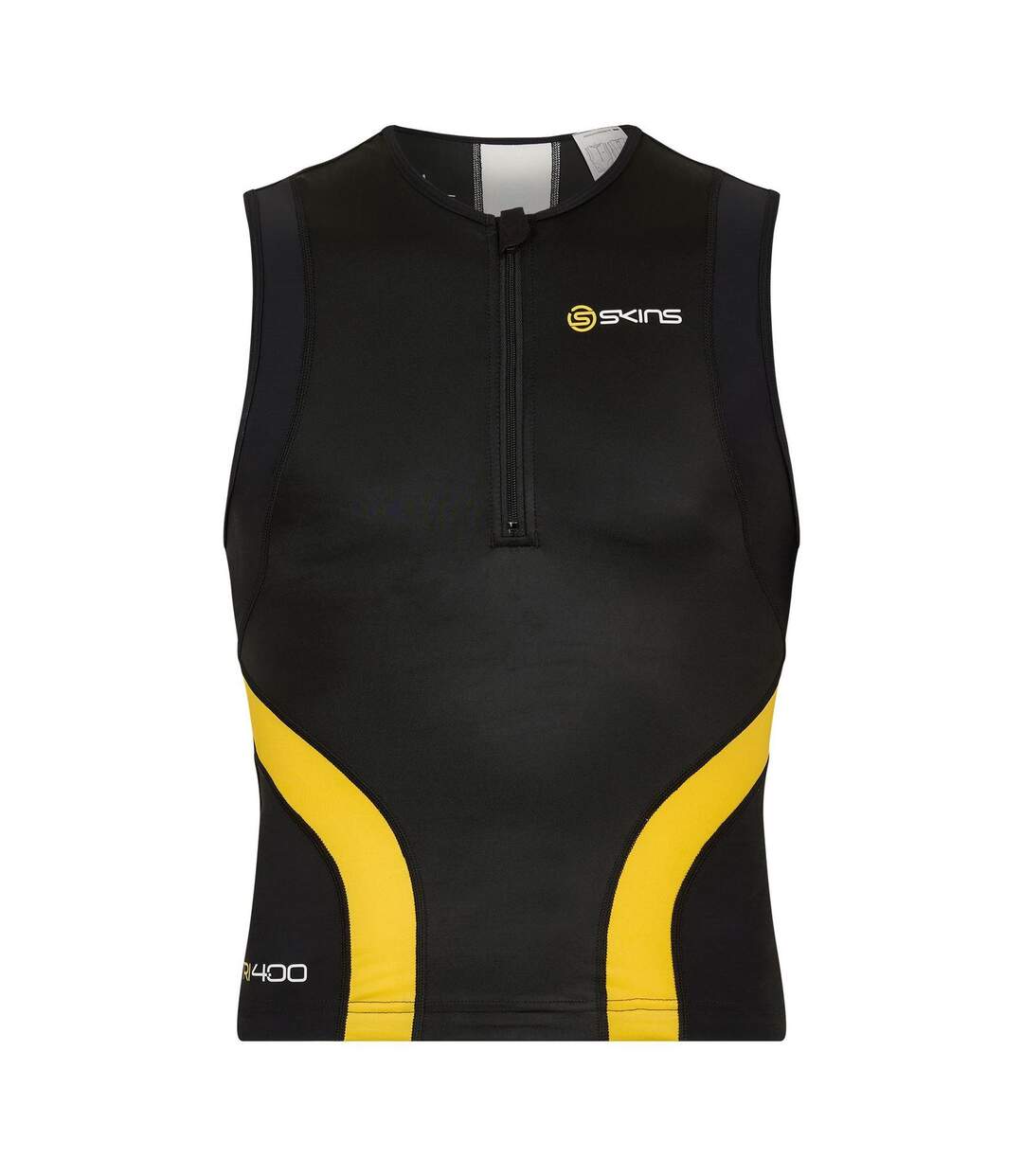 Mens Tri 400 Triathlon T-shirt Black Skins-1