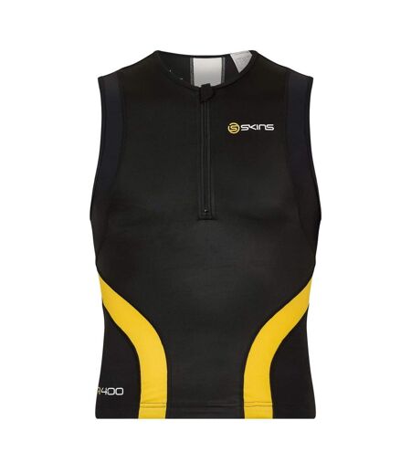 Mens Tri 400 Triathlon T-shirt Black Skins