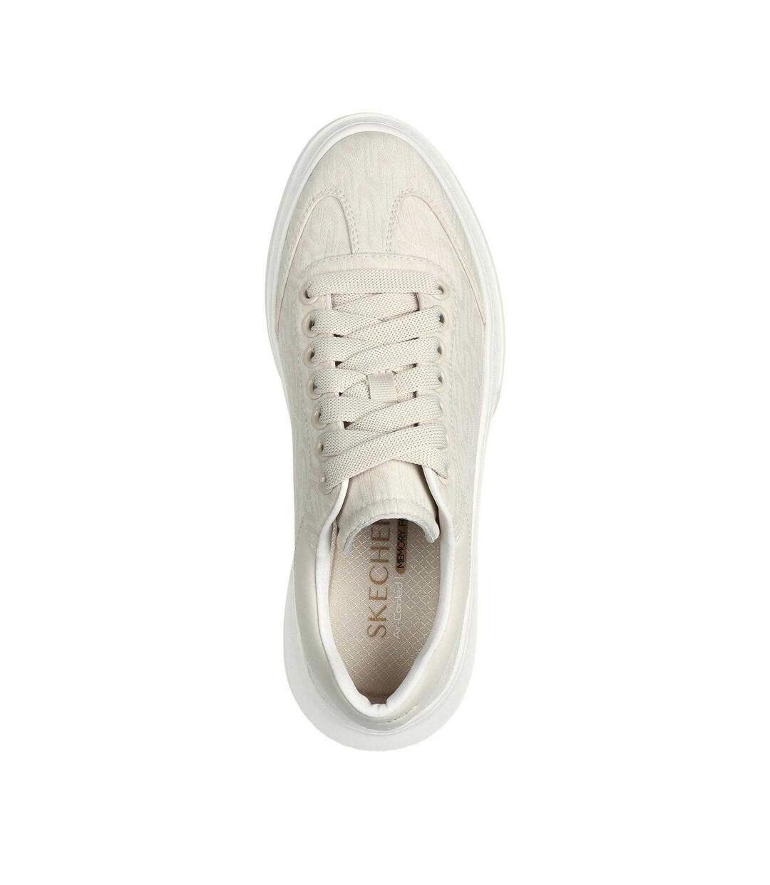 Womens/ladies Classic Textile Trainers Natural Skechers-4
