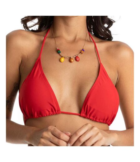 Haut de bikini rouge femme sun project triangle