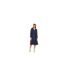 Womens/ladies Dobby Spotted Wrap Dress Navy Mela London-1