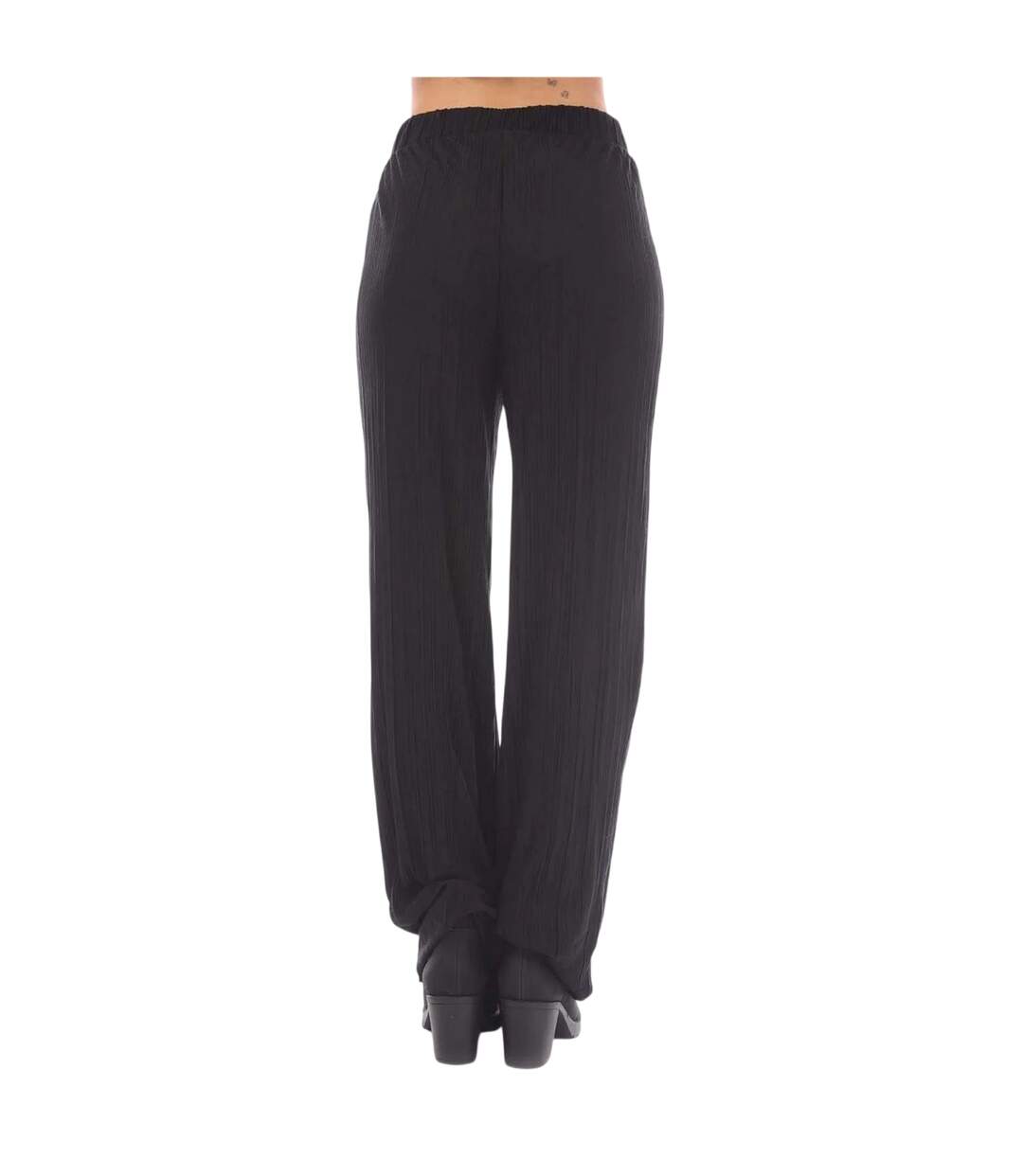 Womens/ladies Plisse Wide Leg Trousers Black Vero Moda-2