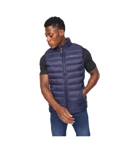 Mens Gattering Quilted Gilet Navy Crosshatch