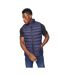 Mens Gattering Quilted Gilet Navy Crosshatch-2
