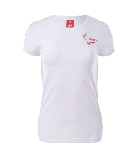 T-shirt Poland Fan Femme Blanc Rouge Huari
