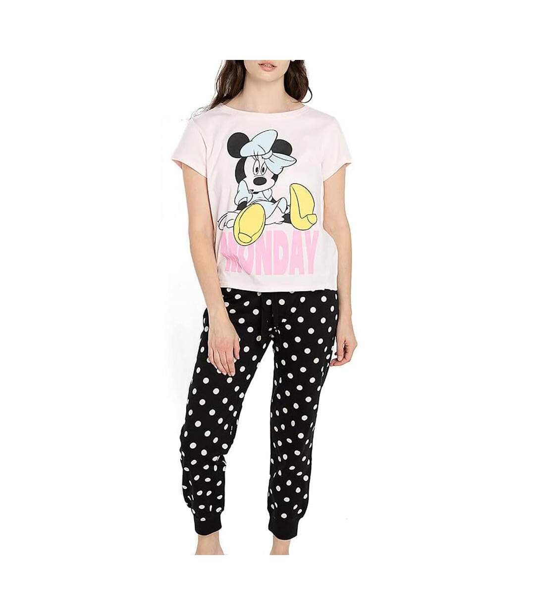 Pyjama rose/noir femme disney minnie monday-1