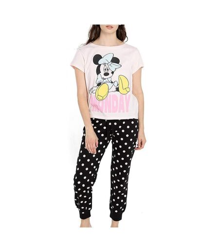 Pyjama rose/noir femme disney minnie monday