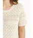 Pull manches courtes blousant ajouré col rond-4