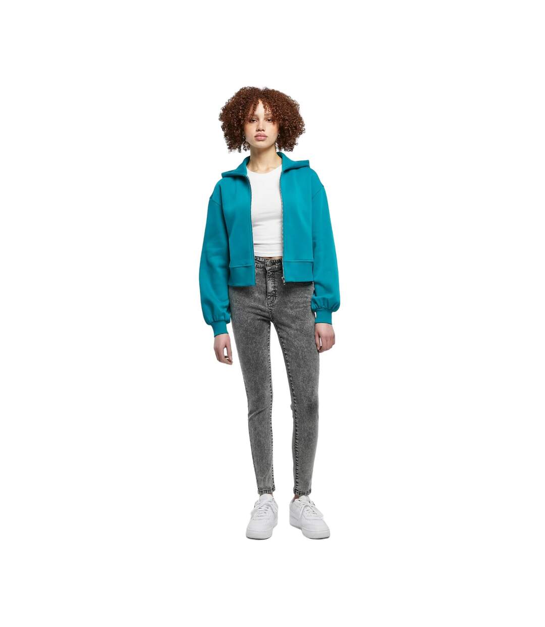 Veste À Capuche Femme Bleu Sarcelle Urban Classics-1