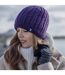 Cache-Cou Femme Épais Tricot avec Doublé Polaire-5