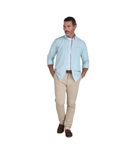 Chemise Manches Longues Motif/style Rayé Stanford Homme Vert Raging Bull