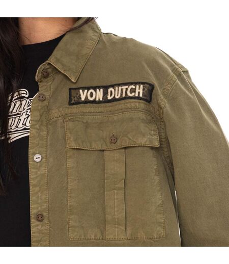Chemise manches longues femme avec poches broderies et patch Tape Vondutch