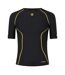 Haut Thermique Manches Courtes Motif/style Détail Contrasté A200 Homme Noir Jaune Skins-1