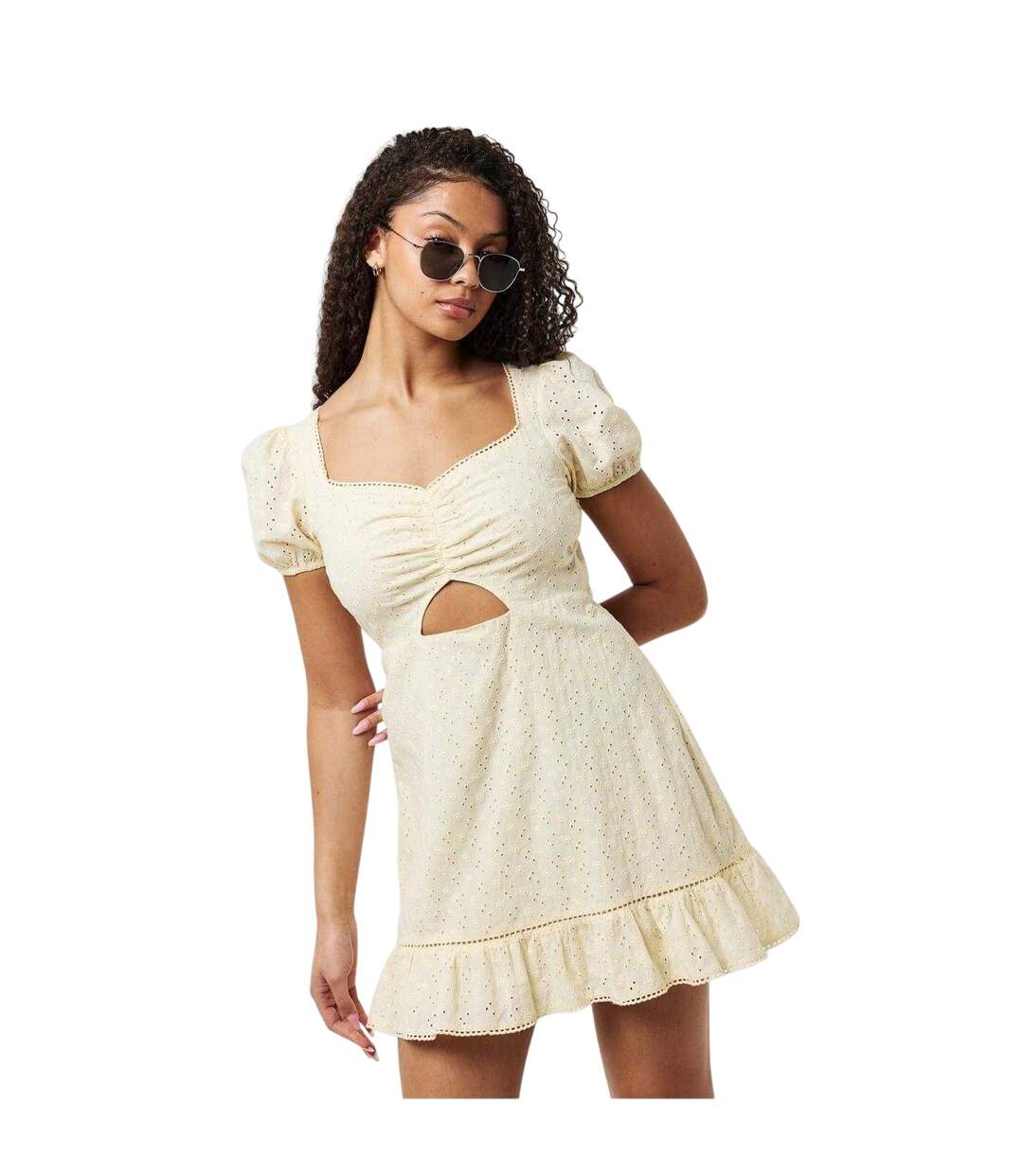 Robe Courte Manches Bouffantes Femme Crème Jack Wills-1