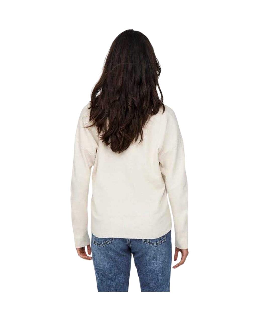 Pull Rica Femme Beige Pâle Chiné Only-3