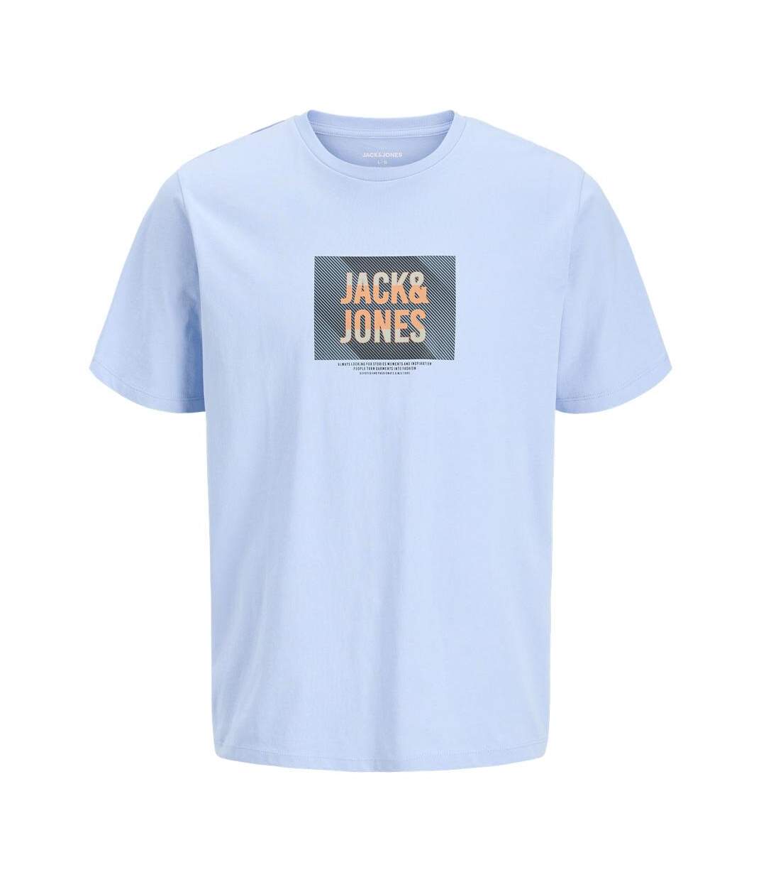T-Shirt bleu pastel homme jack & jones hurban-1
