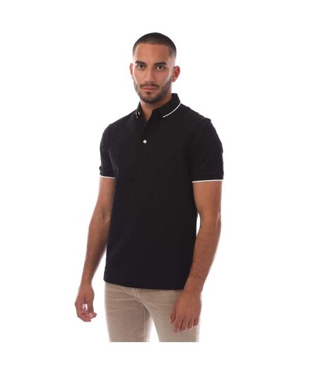Mens Eagle Jacquard Polo Shirt Black Emporio Armani