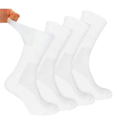 Dr.Socks - 4 Paires Chaussettes Diabetiques Bambou Extra Larges Sans Elastique