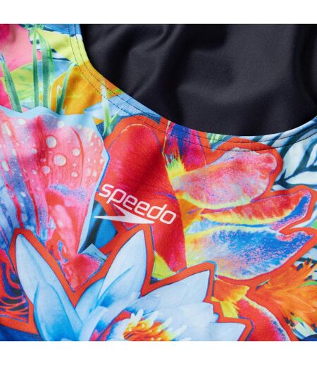 Womens/ladies Floral U-back One Piece Swimsuit Multicoloured Speedo