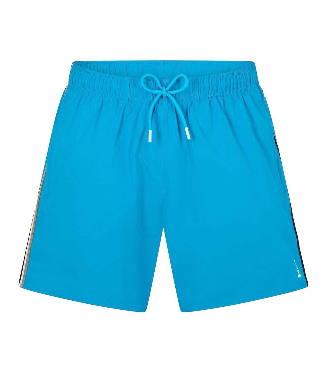 Mens Iconic Side Stripe Swim Shorts Turquoise Aqua Boss-1