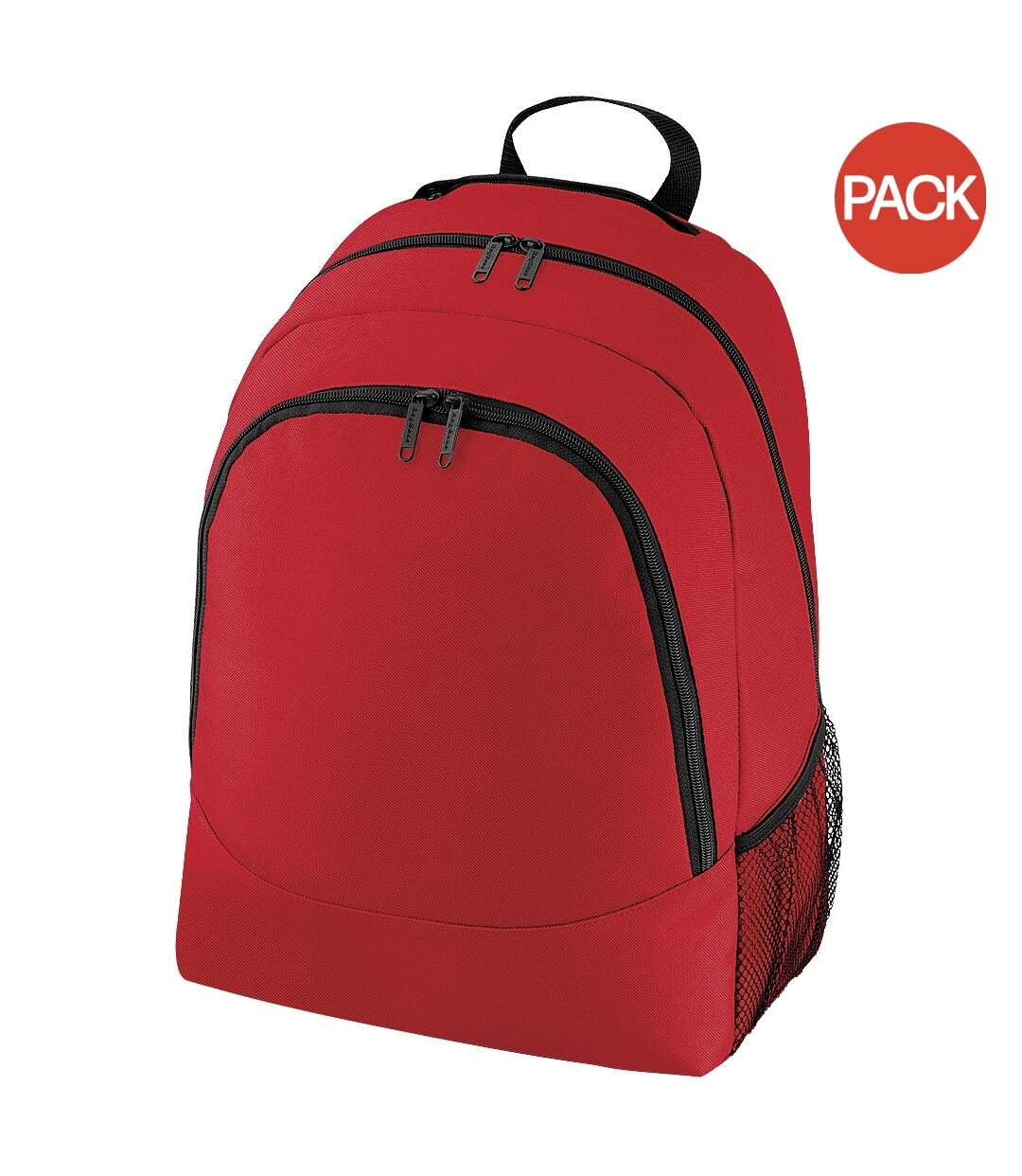 Bagbase Universal Multipurpose Backpack / Rucksack / Bag (18 Litres) (Pack of 2) (Classic Red) (One Size) - UTBC4204