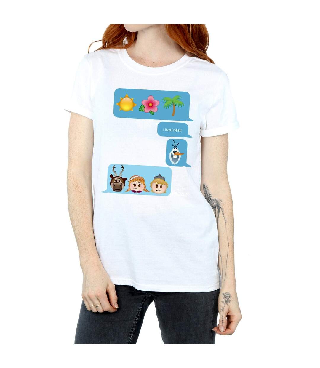 Disney - T-shirt FROZEN LOVE HEAT - Femme (Blanc) - UTBI24648-3