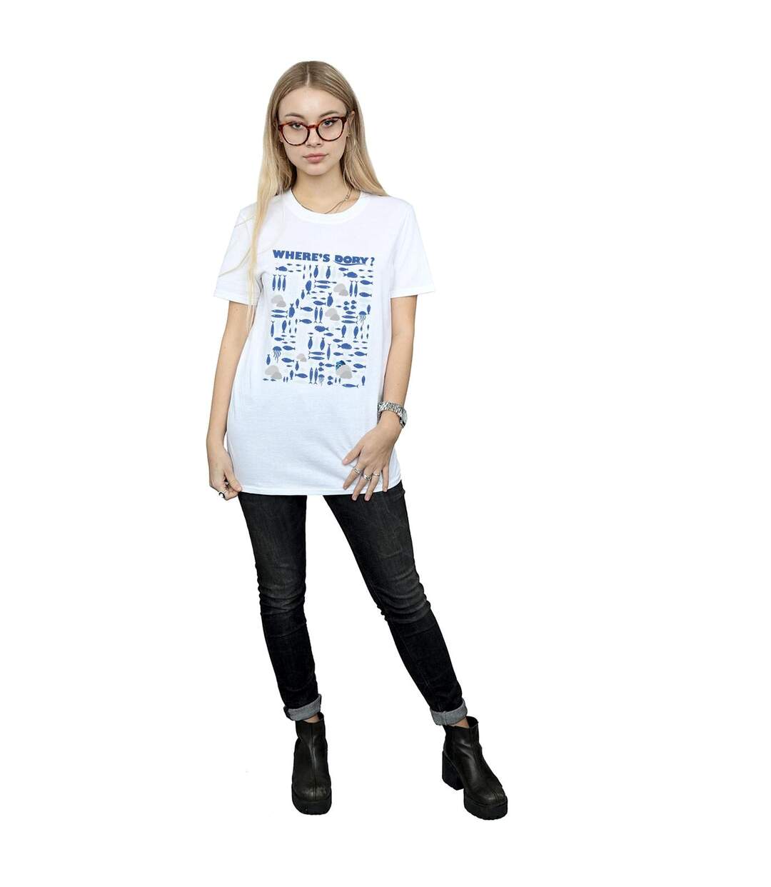 Disney - T-shirt FINDING DORY WHERE'S DORY? - Femme (Blanc) - UTBI23046-4
