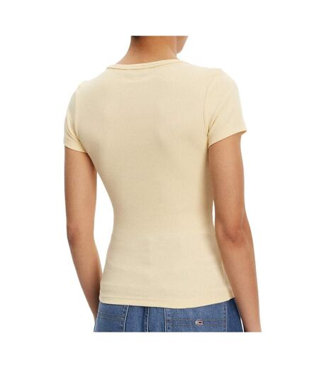 T-Shirt jaune femme tommy hilfiger essential - l