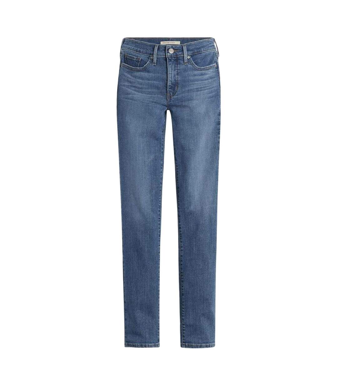 Womens/ladies High Rise Straight Leg Jeans Lapis Gem Levis-2