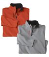 Pack of 2 Men's Half-Zip Pullovers - Orange Gray  Atlas For Men