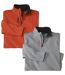 Pack of 2 Men's Half-Zip Pullovers - Orange Gray 