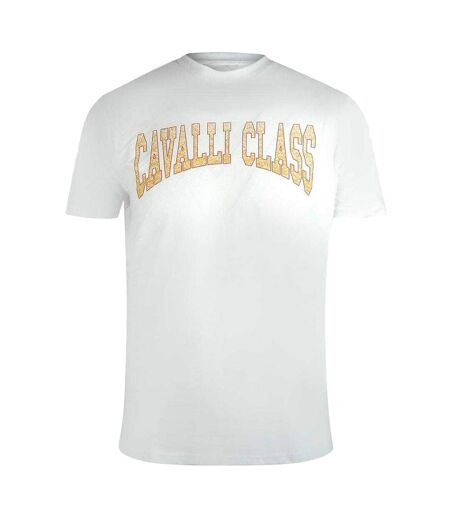 T-shirt Motif Universitaire Homme Blanc Cavalli Class