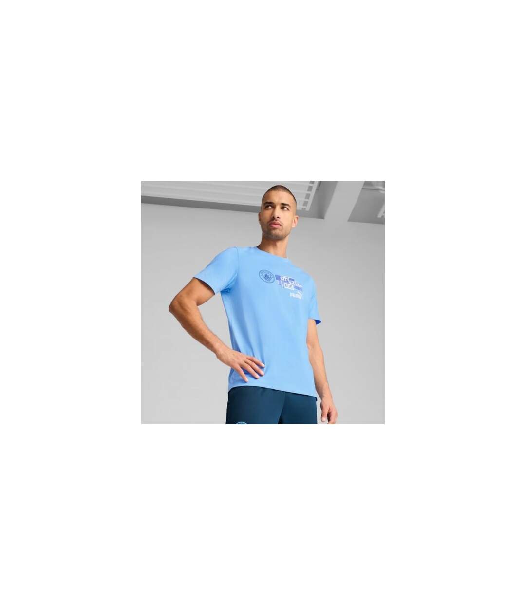 T-shirt Motif/style Manchester City Fc Homme Bleu Puma-1