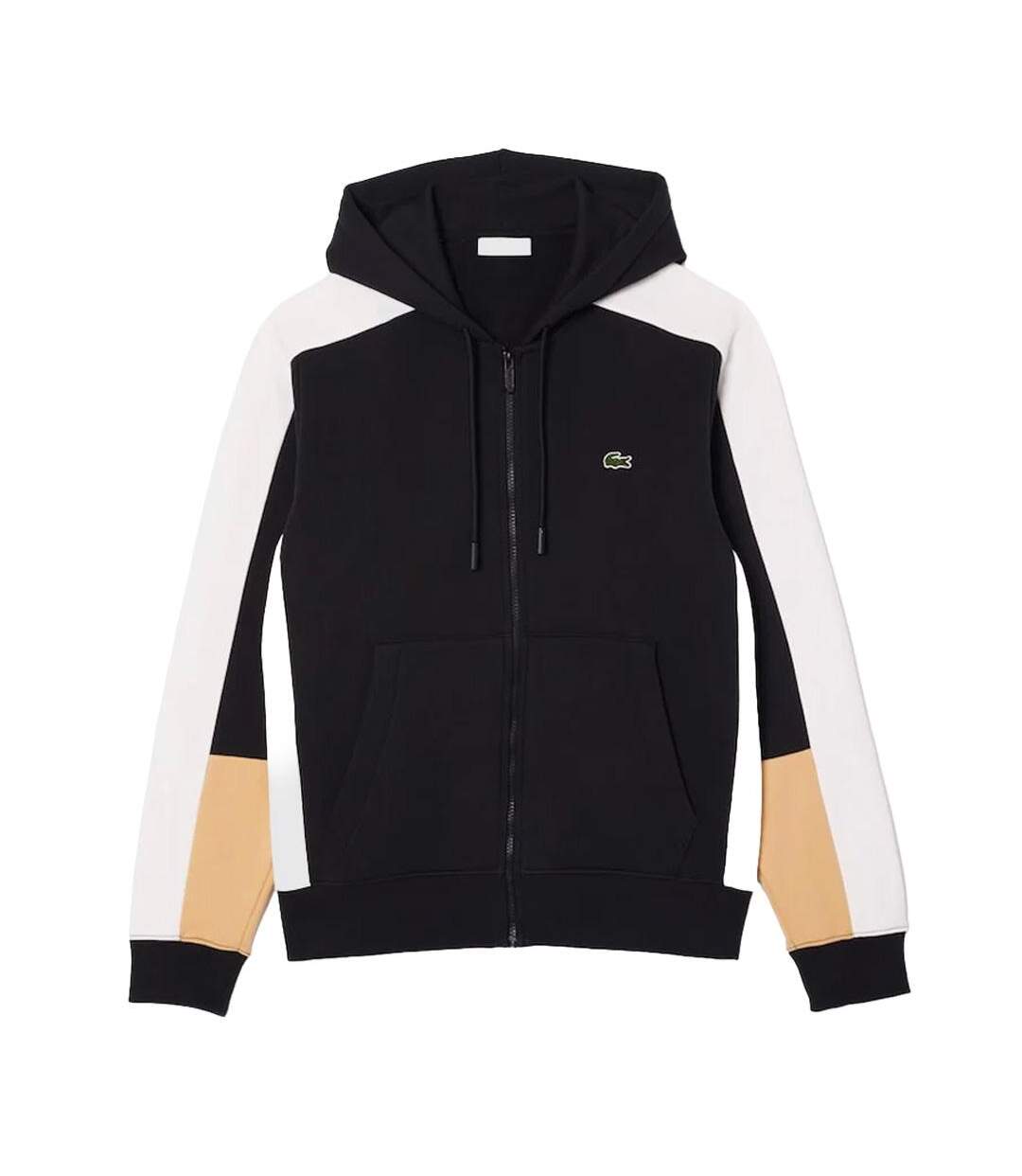 Sweat noir homme lacoste colorblock hoodie-2