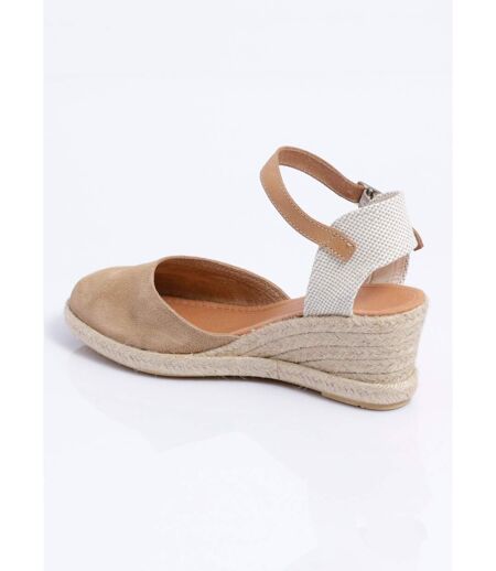 Espadrilles compensées cuir semelles corde