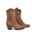 OZABI Bottines Santiag Femme Suédine Talon Bloc 6 cm Bout Pointu Mi-Mollet-3